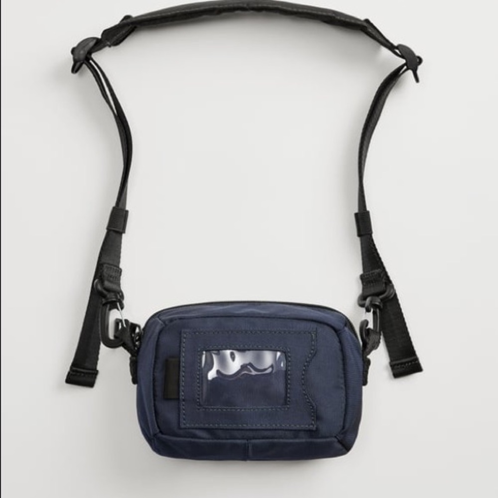 Zara Blue Mini Nylon Messenger/Crossbody Bag (New with tag)